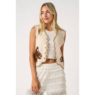 Horse Patch Sweater Vest
