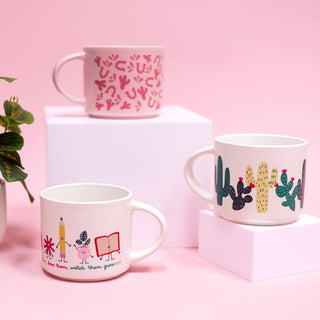 Cream Cacti Ceramic Mug