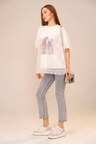 Sage & Saddle Mesh Top