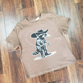 Cowboy Brown Racoon Graphic Tee