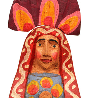 Virgin Guadalupe Wooden Figurine