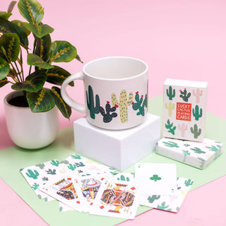 Cream Cacti Ceramic Mug