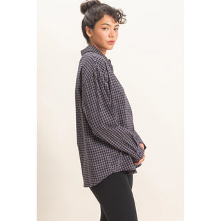 Navy Nights Plaid Top