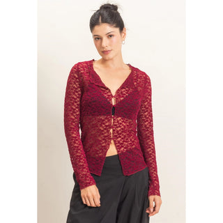 Burgundy Blaire V-Neck Cardigan