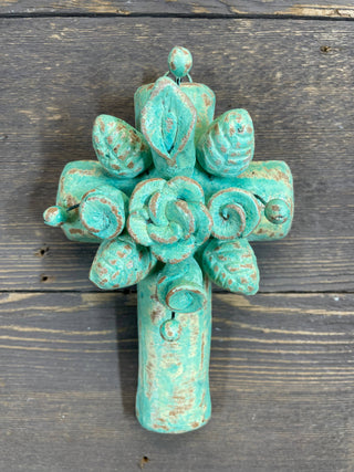 Bali Bloom Clay Wall Cross Small