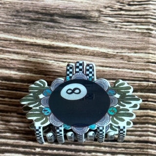 Cactus Eight Ball Claw Clip