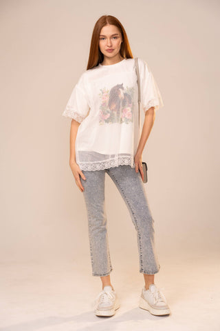 Sage & Saddle Mesh Top