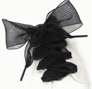 Satin Black Organza Shoe Lace