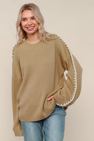 The Maren Stitch Taupe Sweater