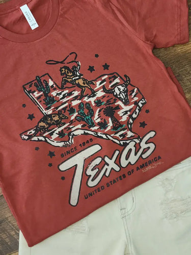 Texas 3D Map Graphic T-Shirt