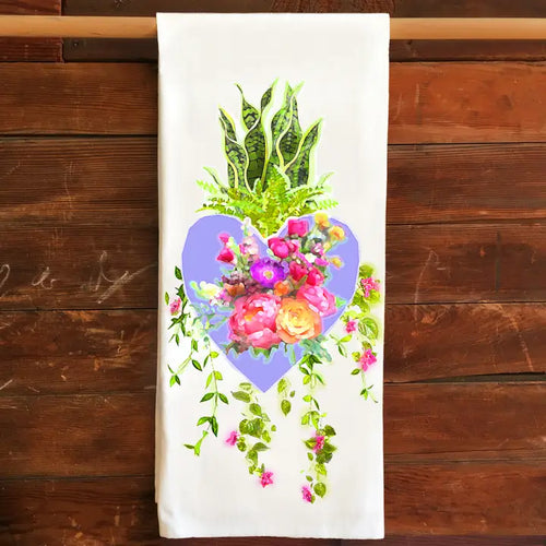 Heart Fleur Kitchen Tea Towel