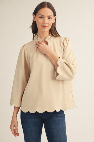 Champagne Faux Suede Top