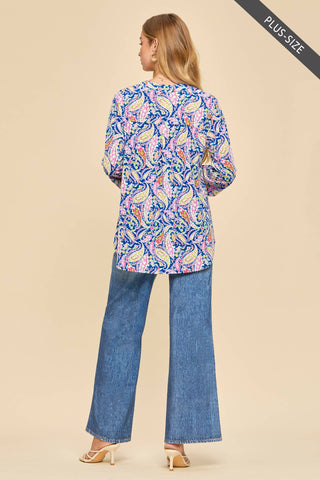 Paisley Mandarin Blouse
