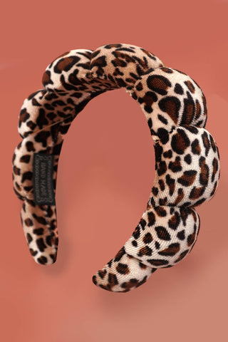 Spa Sponge Leopard Animal Scalloped Headband