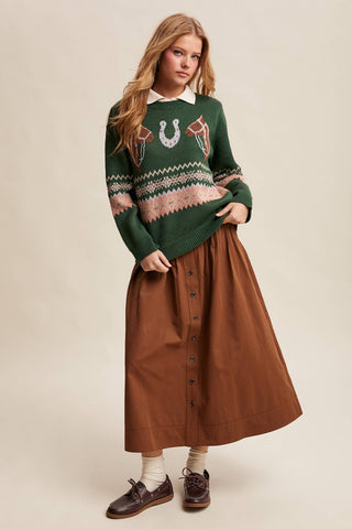 Cowgirl Clara Horse Trail Sweater