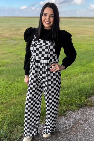 Ranch Road Black Puff-Sleeve Top