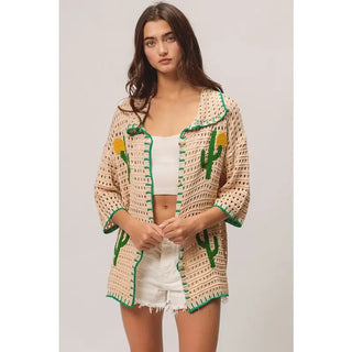 Cactus Dreams Stitched Cardigan
