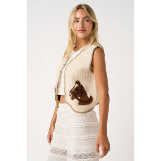 Horse Patch Sweater Vest
