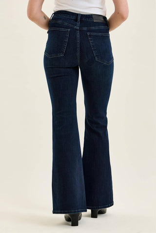 Deep Indigo Charlotte tummy-control flare jeans by Judy Blue