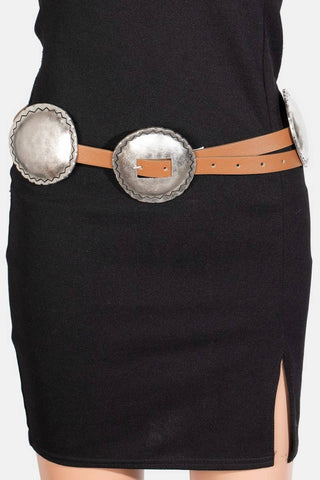 Maggie Concho Discs Leather Belt