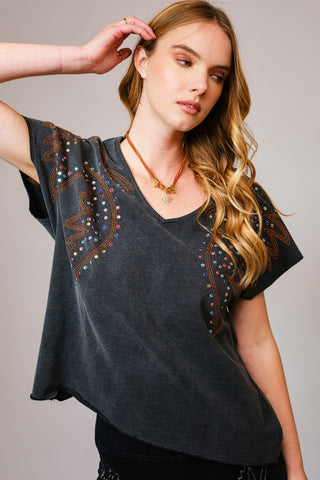 Blinging Back Western Top
