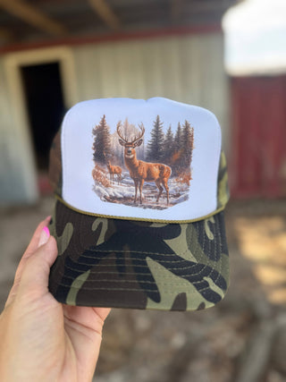 Retro Deer Trucker Cap