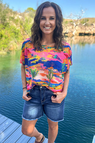 Desert Sunset Graphic Top