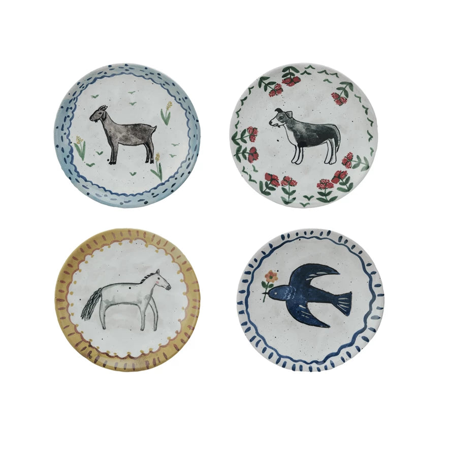 Hand-Painted Stoneware Plate