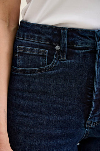 Deep Indigo Charlotte tummy-control flare jeans by Judy Blue