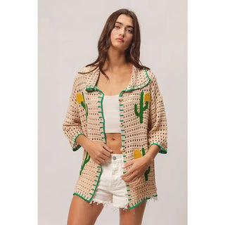Cactus Dreams Stitched Cardigan