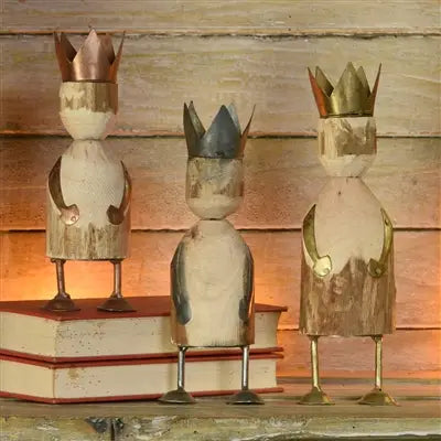 Wood & Metal Wise Men - Set of 3