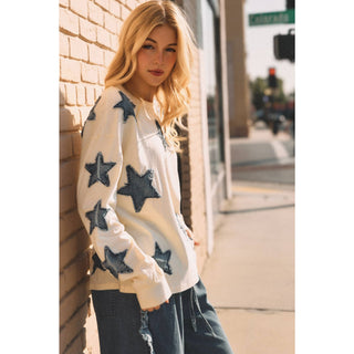 Moonfall Star Denim Pullover