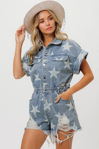 Jolena Vintage Star Romper