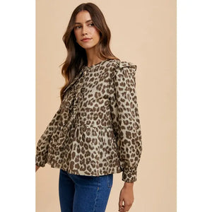 Fanny Animal Print Bow Blouse