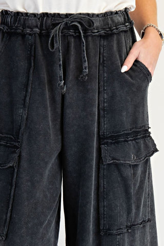 Feeling Good Mineral-Wash Cargo Pants - by Easel