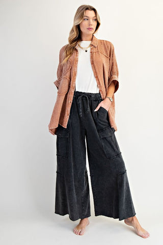 Feeling Good Mineral-Wash Cargo Pants - by Easel