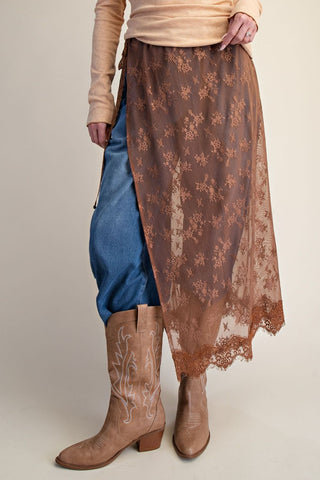 Rustic Romance Lace Wrap Skirt