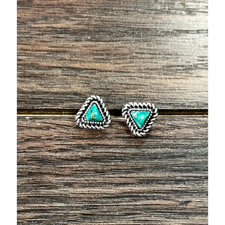 Triangular Gemstone Stud Earrings