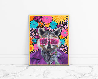 Groovy Raccoon Fine Art Print