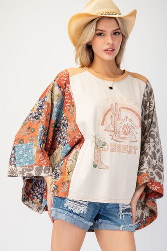 Desert Peace Poncho Top by Easel