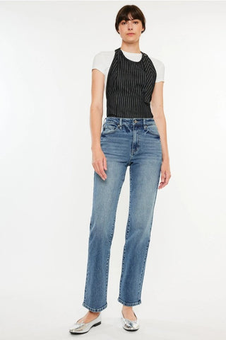 High Rise True Straight Jeans