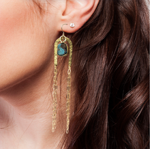 Load image into Gallery viewer, Gold Rainbow Arch Chain Duster Earrings