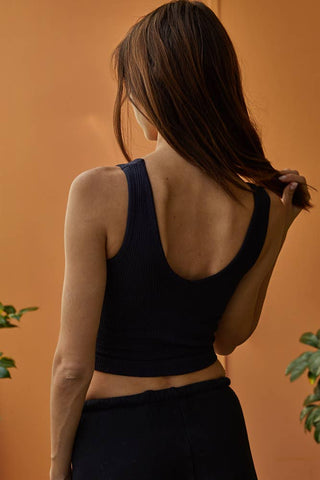 Seamless Reversible Tank Top - Black