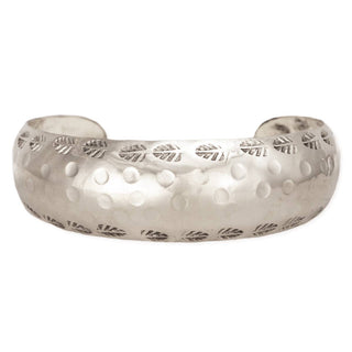 Silver Hammered Dome Cuff Bracelet