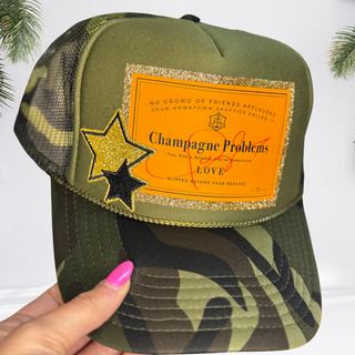 Camouflage Gold Glitter Trucker Hat