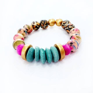Blue Pink Leopard Audra Bracelet