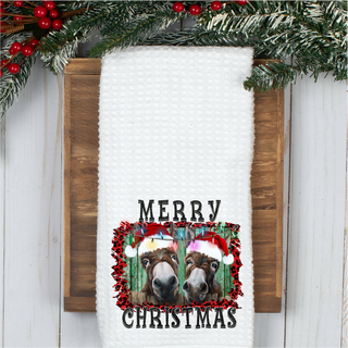 Hand Towel Donkey Christmas