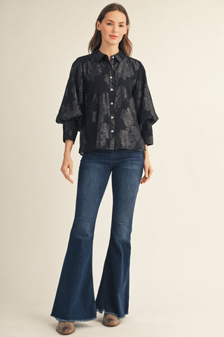 Midnight Spark Black Lurex Top