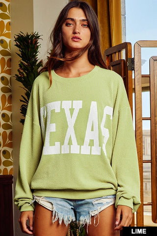 Texas Knit Sweater in Lime