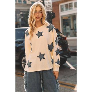 Moonfall Star Denim Pullover